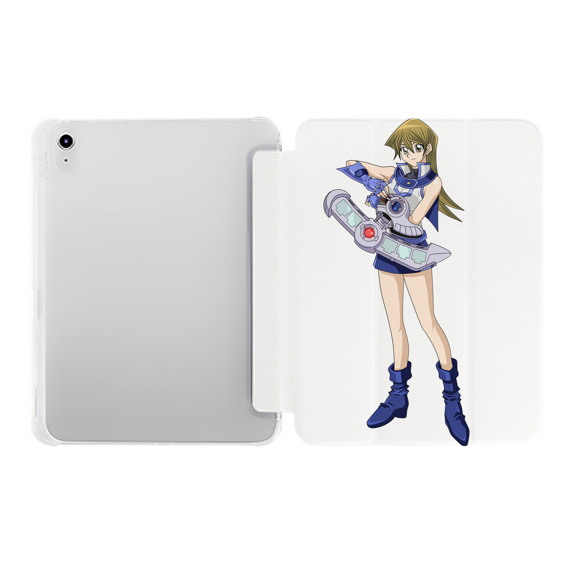 （画像用） 遊☆戯☆王 Yu-Gi-Oh! IPad ケース ペン収納付き 三つ折りスタンド PUレザー×シリコン 対応機種9.5/10.5/10.9インチ
